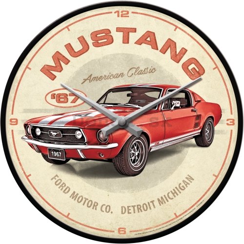 Nástenné hodiny - Ford Mustang (GT 1967 Red)