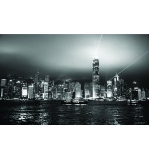 Fototapeta vliesová: Hong Kong (čiernobiely) - 312x219cm