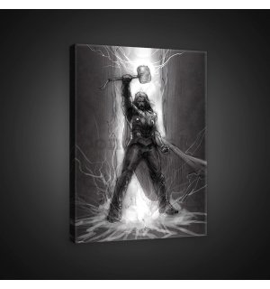Obraz na plátne: Thor (čiernobiely) - 60x40 cm