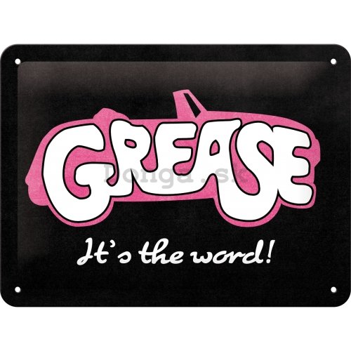 Plechová ceduľa: Grease It's the word! - 20x15 cm