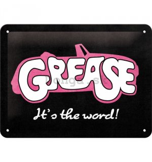Plechová ceduľa: Grease It's the word! - 20x15 cm