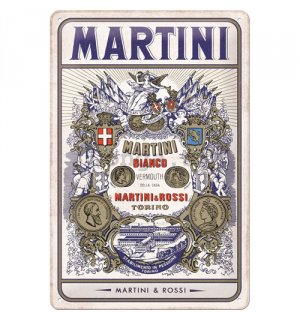 Plechová ceduľa: Martini Bianco Vermouth Label - 20x30 cm