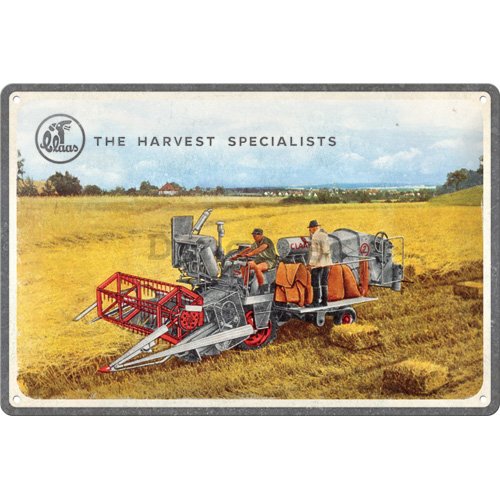 Plechová ceduľa: Claas The Harvest Specialists - 30x20 cm