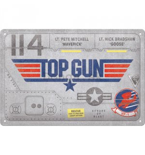 Plechová ceduľa: Top Gun Aircraft Metal - 30x20 cm
