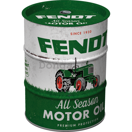 Plechová pokladnička barel: Fendt All Season Motor Oil