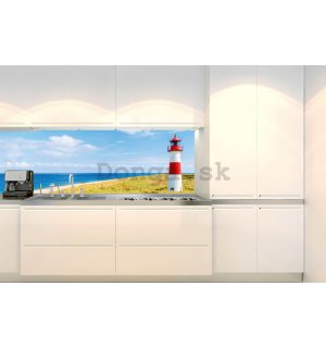 Samolepiaca umývateľná tapeta za kuchynskú linku - Maják na pláži, 180x60 cm