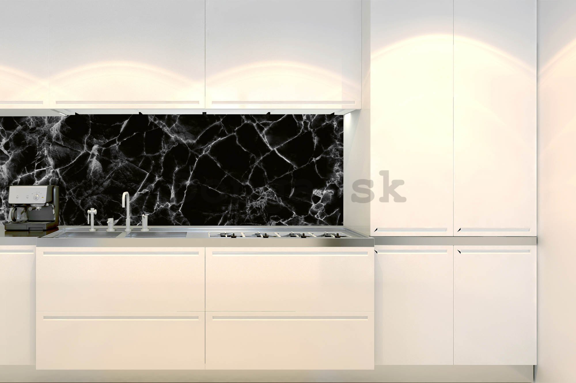Samolepiaca umývateľná tapeta za kuchynskú linku - Čierny mramor (2), 180x60 cm