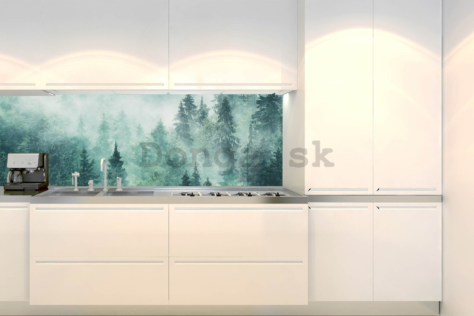 Samolepiaca umývateľná tapeta za kuchynskú linku - Hmlistý les, 180x60 cm