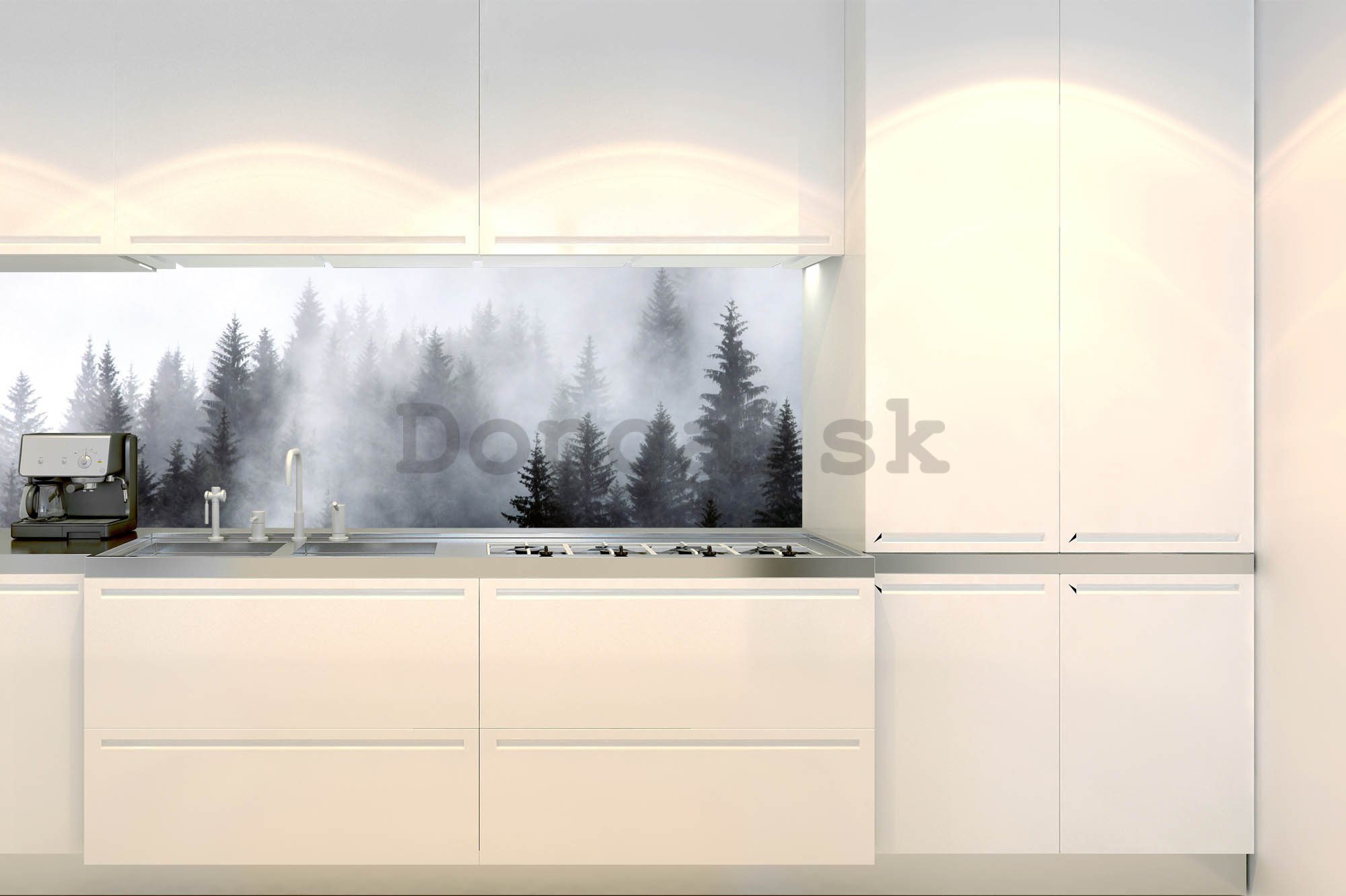 Samolepiaca umývateľná tapeta za kuchynskú linku - Mlhavo, 180x60 cm