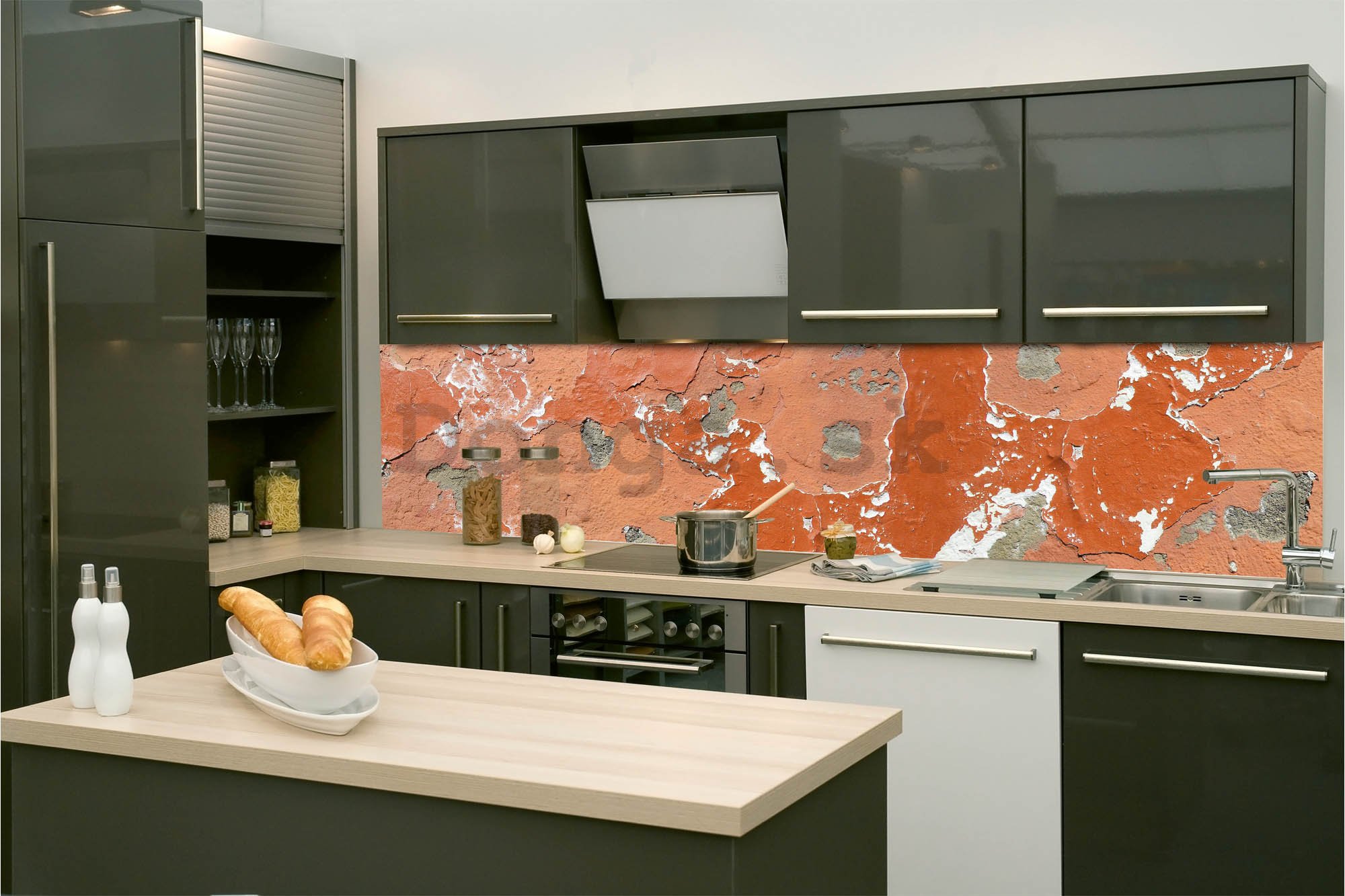 Samolepiaca umývateľná tapeta za kuchynskú linku - Rozpad textury, 260x60 cm