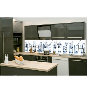 Samolepiaca umývateľná tapeta za kuchynskú linku - Pohár s vodou, 260x60 cm
