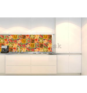 Samolepiaca umývateľná tapeta za kuchynskú linku - Maľovaná dlaždica, 180x60 cm