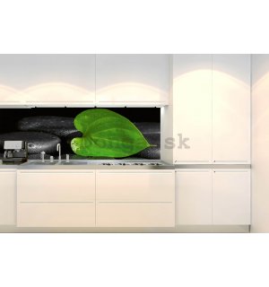 Samolepiaca umývateľná tapeta za kuchynskú linku - Zelený list (1), 180x60 cm
