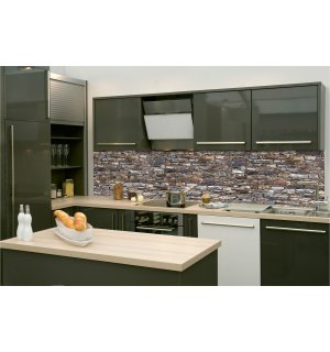 Samolepiaca umývateľná tapeta za kuchynskú linku - Tradičná kamenná múr, 260x60 cm