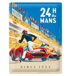 Plechová ceduľa: 24h Le Mans - Racing Poster Blue - 40x30 cm