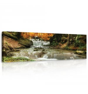 Obraz na plátne: Jesenná riečka - 145x45 cm