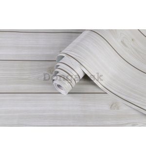 Samolepiaca fólia na nábytok biele drevené dosky 45 cm x 3m