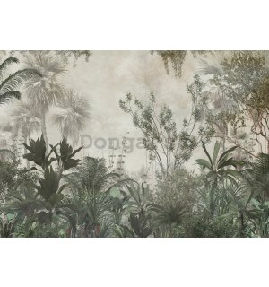 Fototapeta vliesová: Lesná džungľa zelená - 254x184 cm