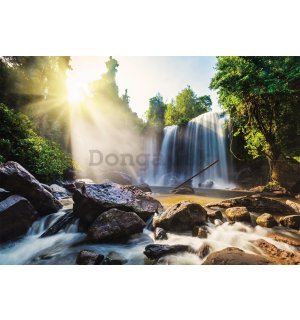Fototapeta vliesová: Vodopády pri východe slnka - 254x184 cm