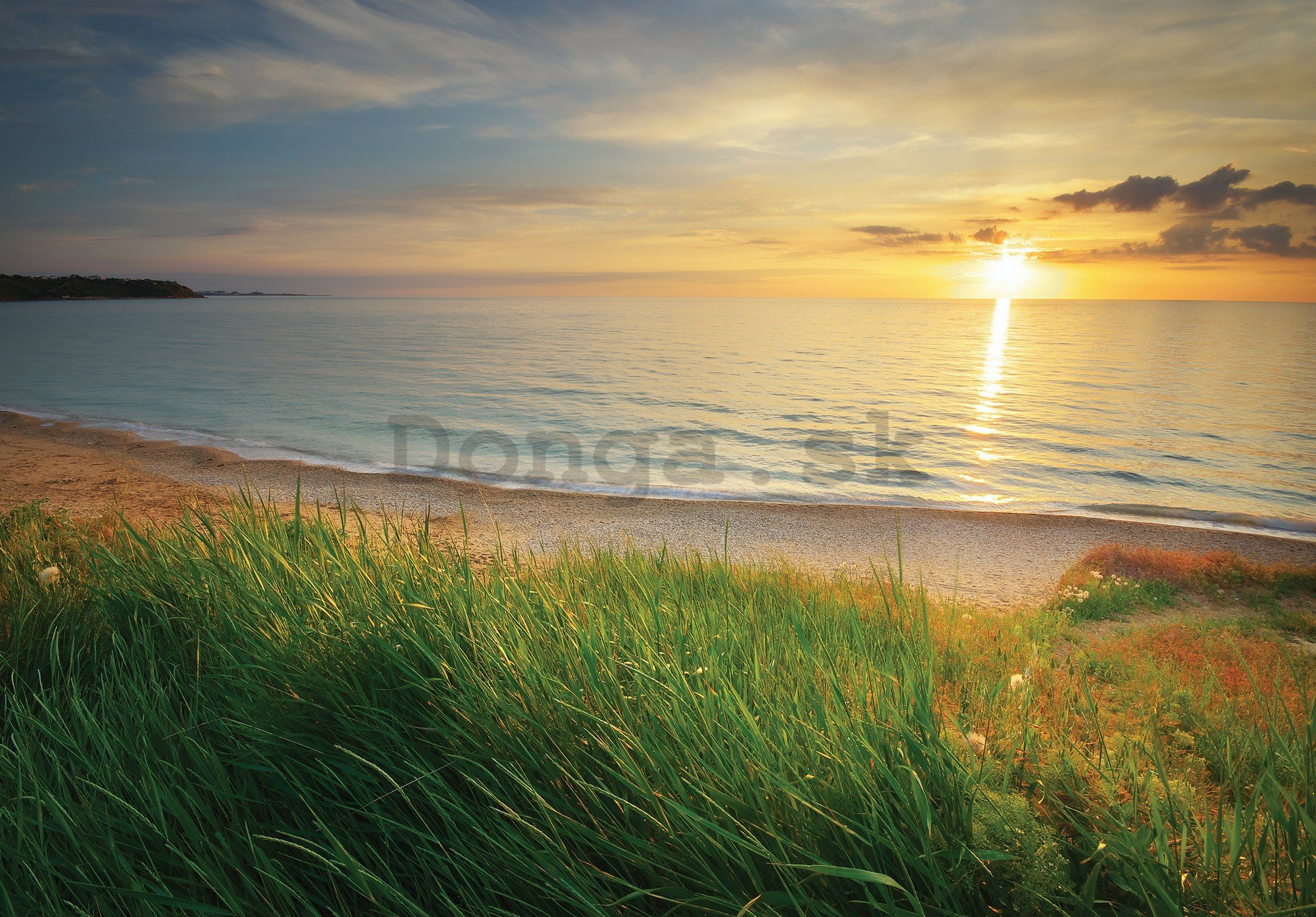 Fototapeta vliesová: Pláž pri západe slnka - 152,5x104 cm