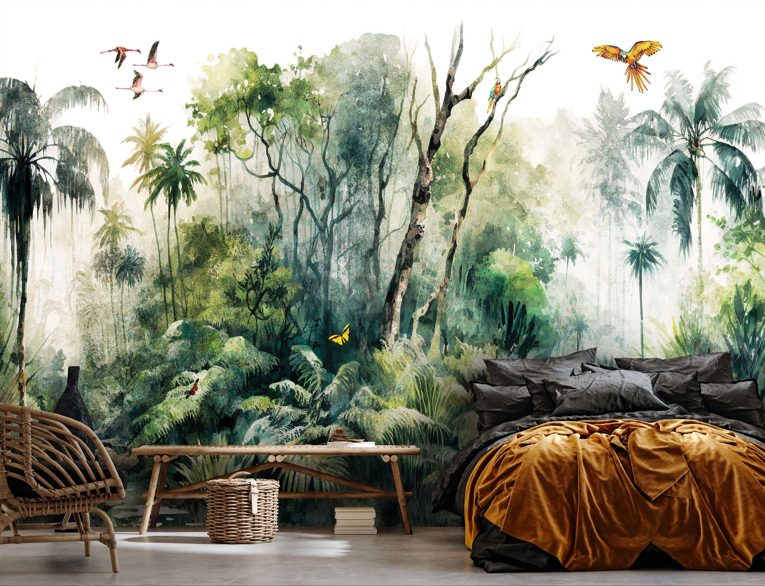 Fototapeta vliesová: V deštném pralese (malované) - 368x254 cm