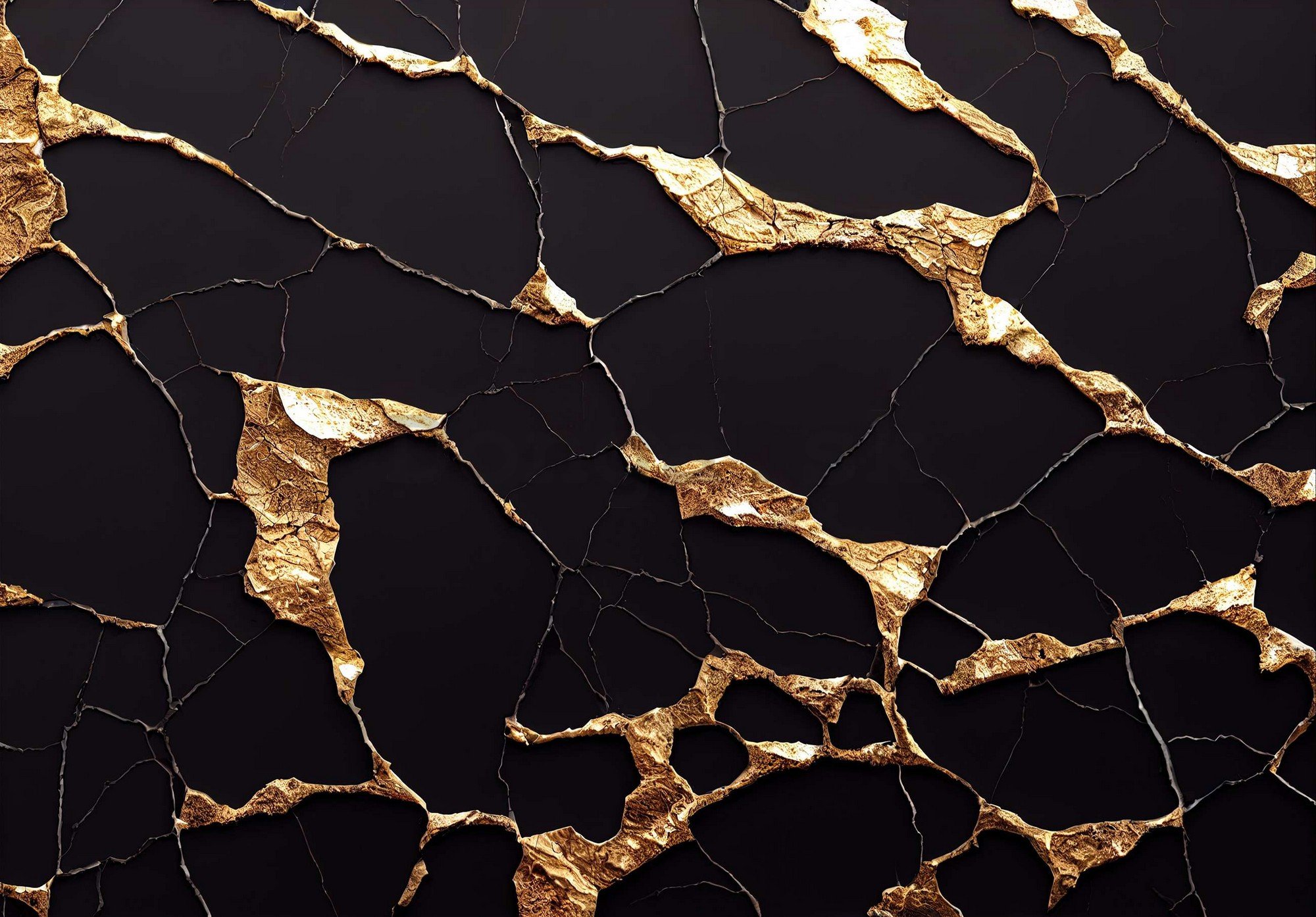 Fototapeta vliesová: Glamour imitace zlatého mramoru - 254x184 cm
