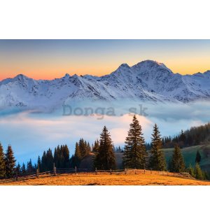 Fototapeta vliesová: Zasněžené horské vrcholy - 254x184 cm