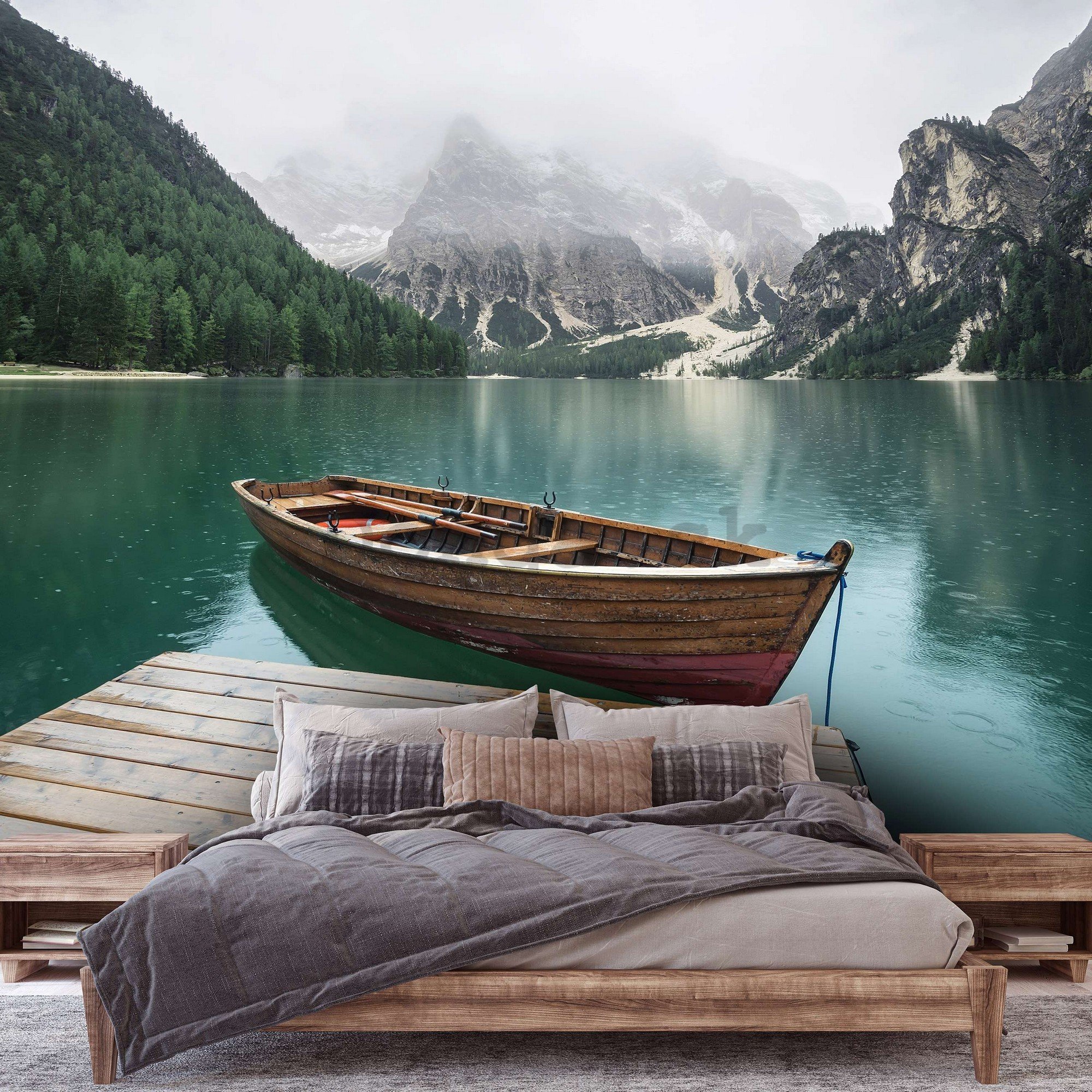 Fototapeta vliesová: Loďka na jezeře - 416x254 cm