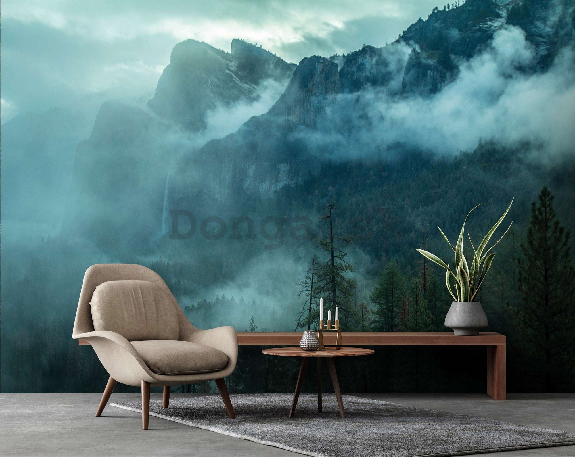 Fototapeta vliesová: Mlha v horách - 416x254 cm