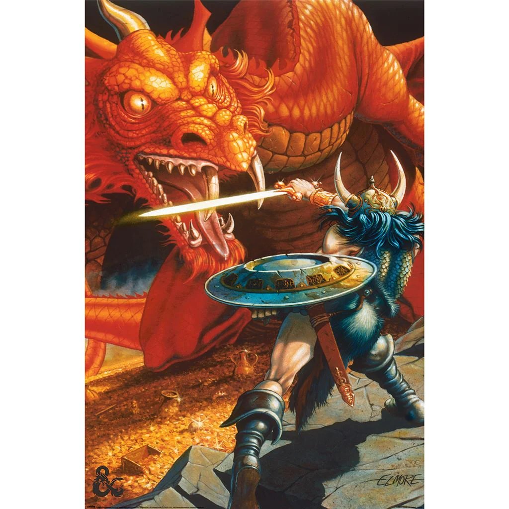 Plagát - Dungeons & Dragons (Classic Red Dragon Battle)