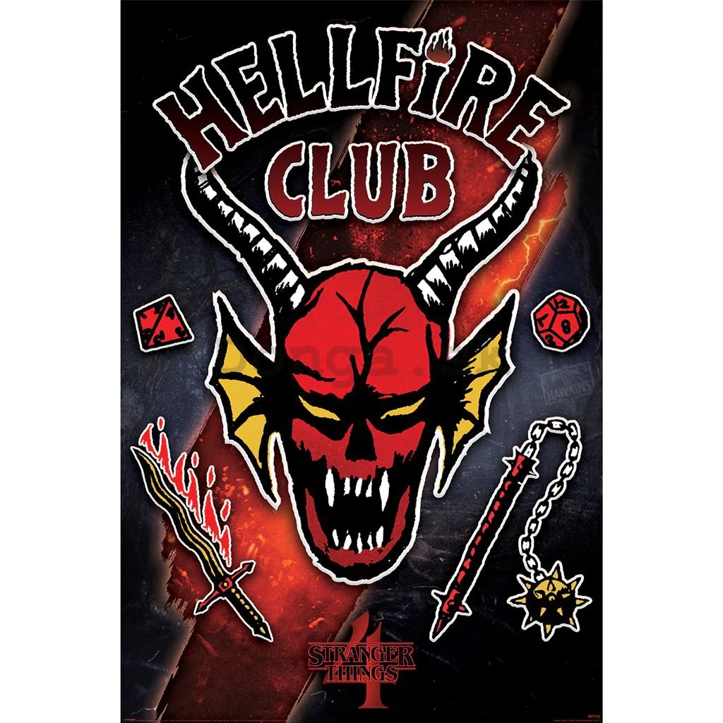 Plagát - Stranger Things 4 (Hellfire Club Emblem Rift)