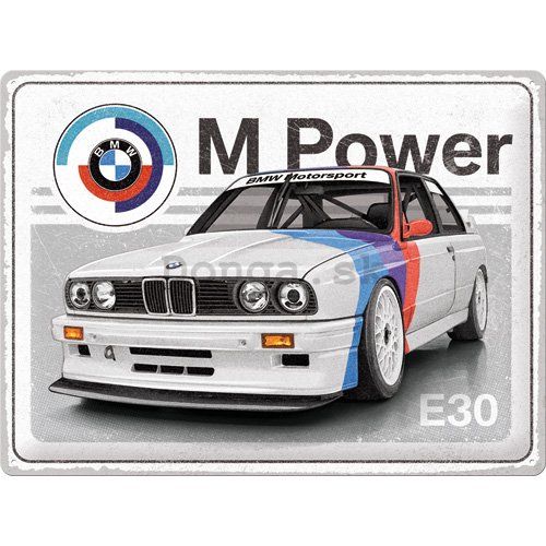 Plechová ceduľa: BMW Motorsport M Power E30 - 40x30 cm
