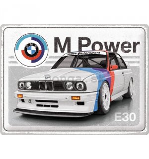 Plechová ceduľa: BMW Motorsport M Power E30 - 40x30 cm