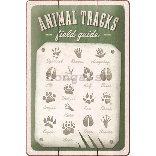 Plechová ceduľa: Animal tracks - 30x20 cm