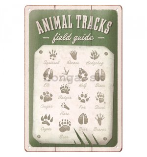 Plechová ceduľa: Animal tracks - 30x20 cm