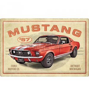 Plechová ceduľa: Ford Mustang GT 1967 Red - 60x40 cm