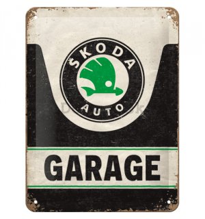 Plechová ceduľa: Škoda Garage - 15x20 cm