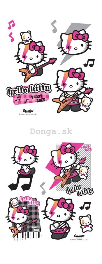 Samolepka - Hello Kitty (Teddy Rock)