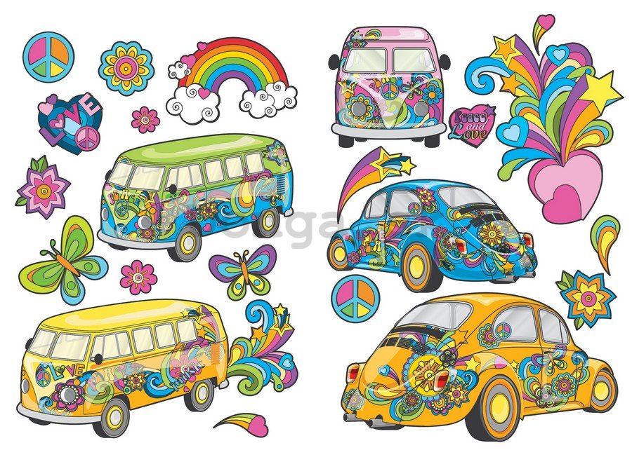 Samolepka - Hippie VW