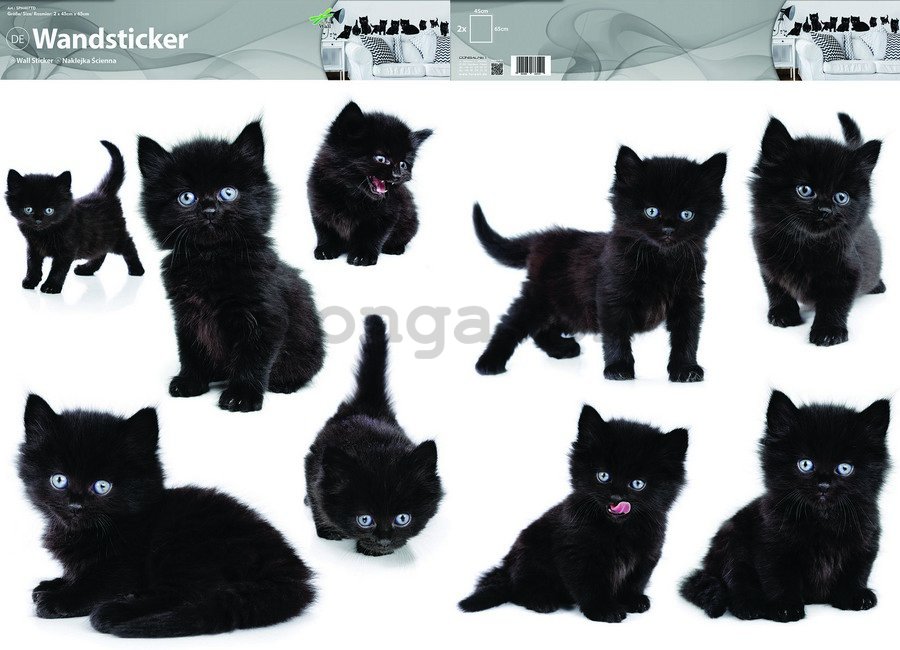 Samolepka - Čierna mačiatka