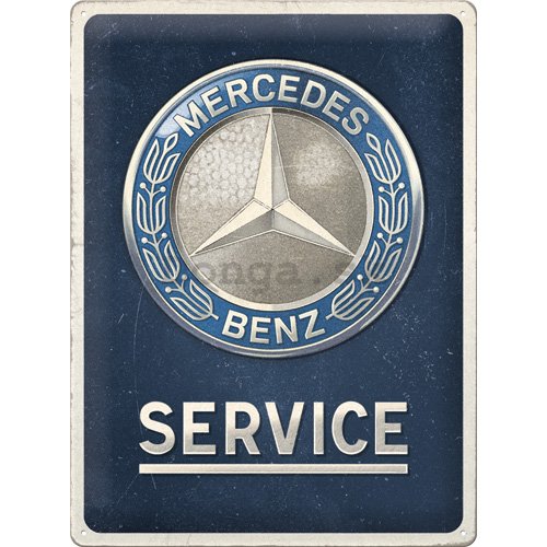 Plechová ceduľa: Mercedes-Benz - Service Emblem Blue - 40x30 cm