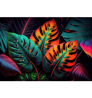 Fototapeta vliesová: Nature leaves art neon - 520x318 cm