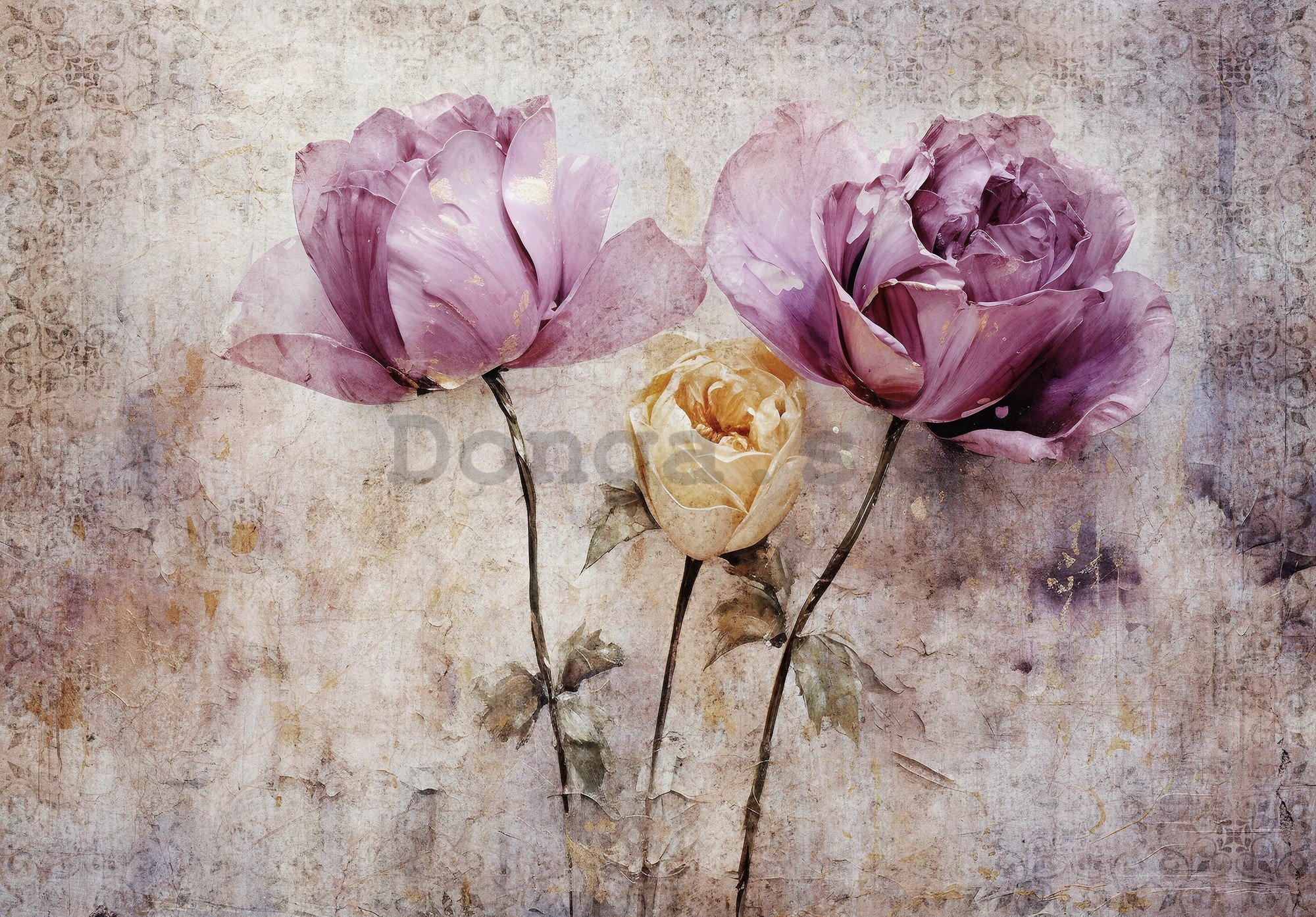 Fototapety vliesové: Flowers Roses Structure - 254x184 cm
