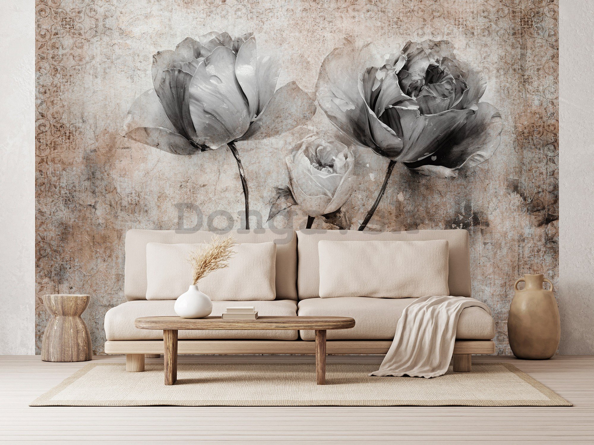 Fototapety vliesové: Flowers Roses Structure (1) - 254x184 cm