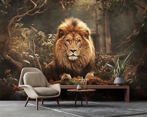 Fototapety vliesové: Animals Cats Lion - 254x184 cm