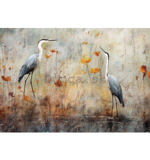 Fototapety vliesové: Art Abstract Birds Herons - 254x184 cm