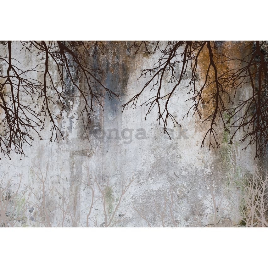 Fototapety vliesové: Imitation concrete trees modern - 368x254 cm