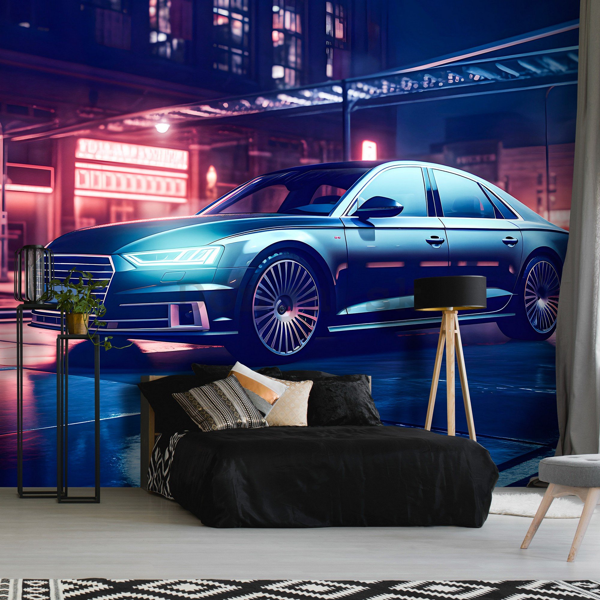 Fototapety vliesové: Car Audi city neon - 368x254 cm