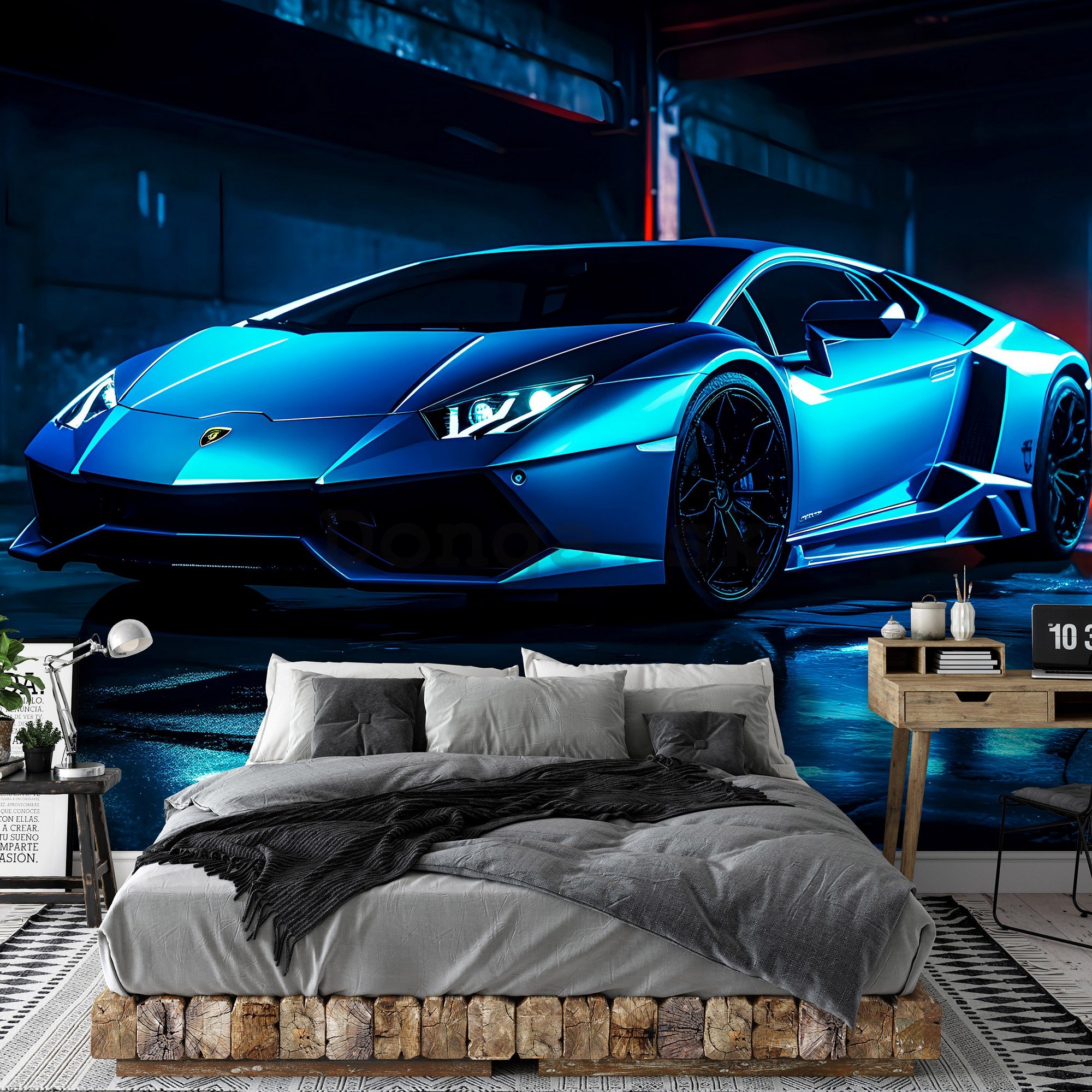 Fototapety vliesové: Car Lamborghini luxurious neon (1) - 368x254 cm