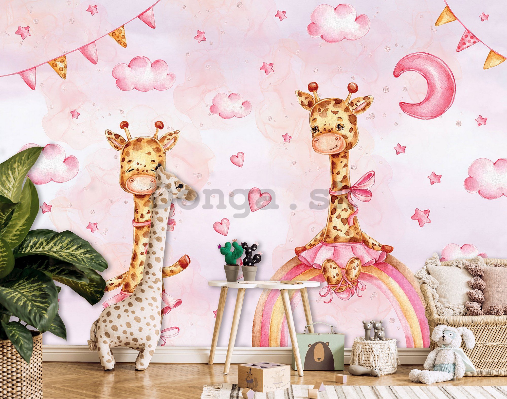 Fototapety vliesové: Children giraffe - 368x254 cm